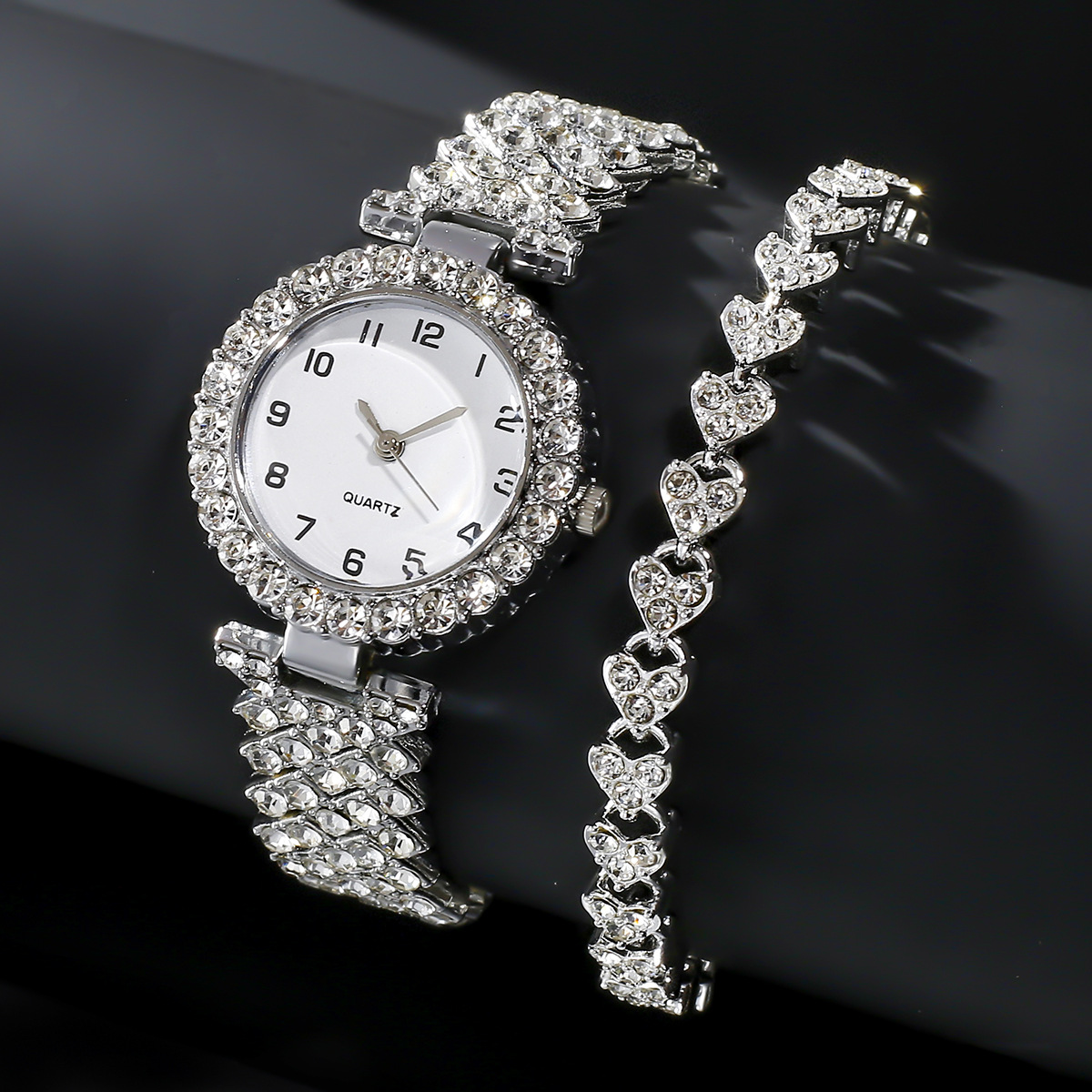 Leorria™ Royal Crystal Watch Set – Timeless Elegance & Luxury