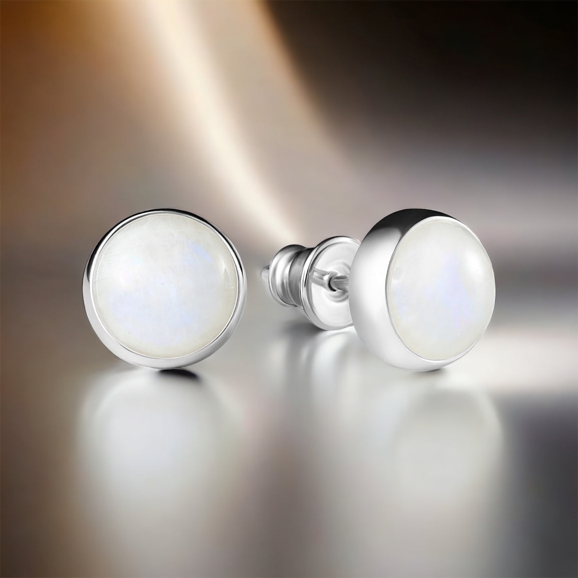 Earrings with Natural Moonstone