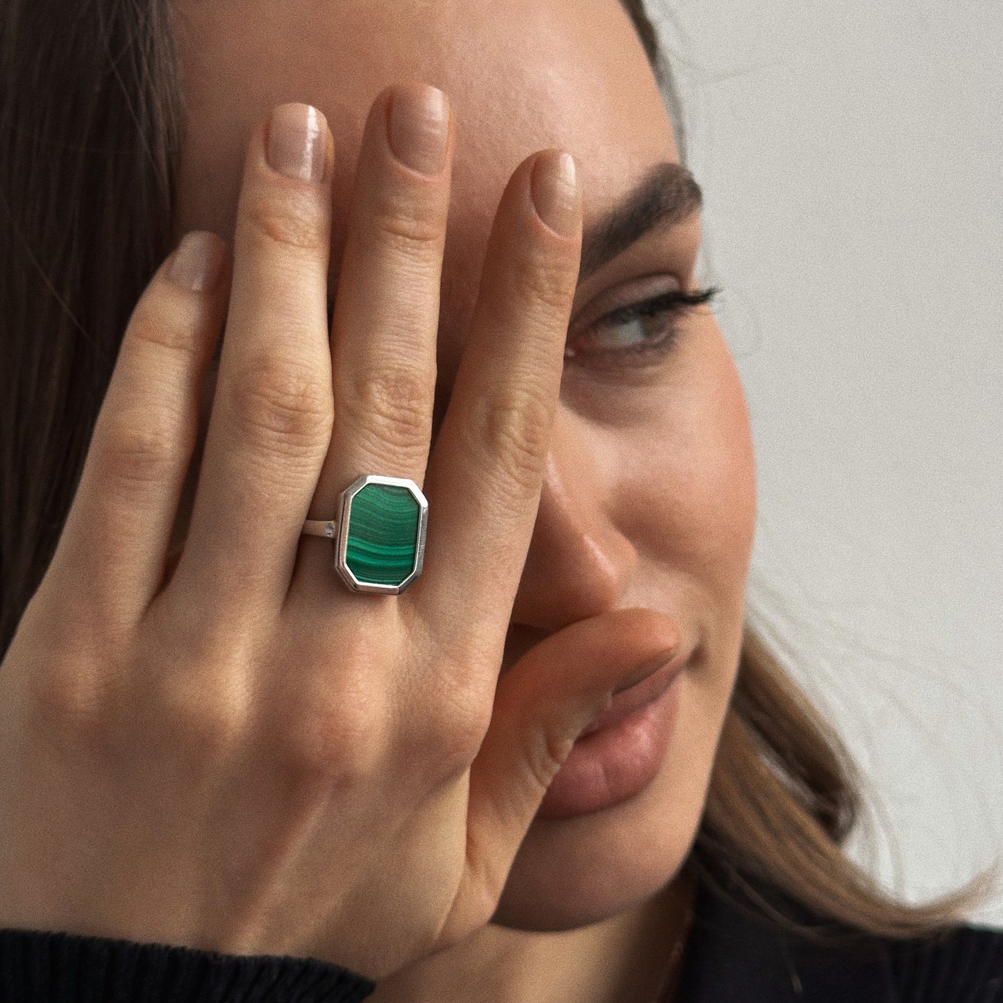 Ring Rome with Malachite