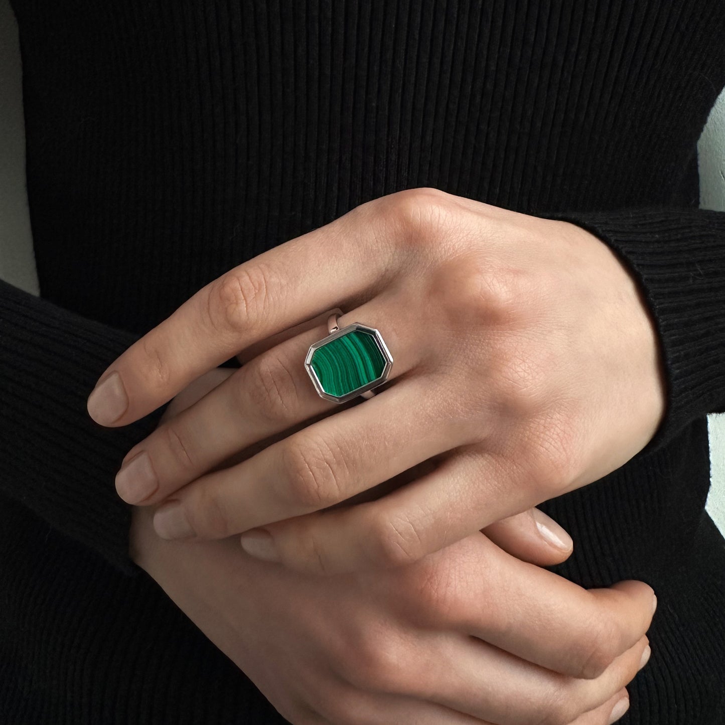 Ring Rome with Malachite